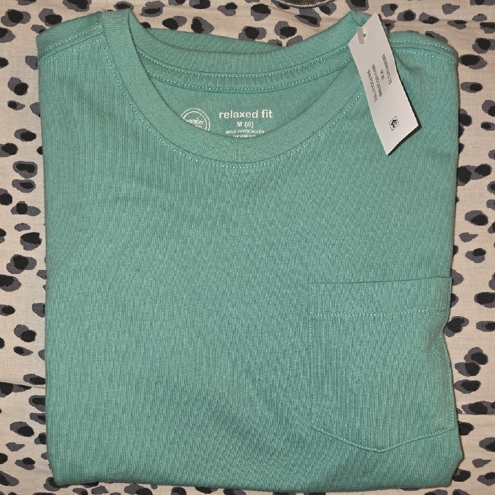 Relaxed Fit Teal Pocket T-Shirt